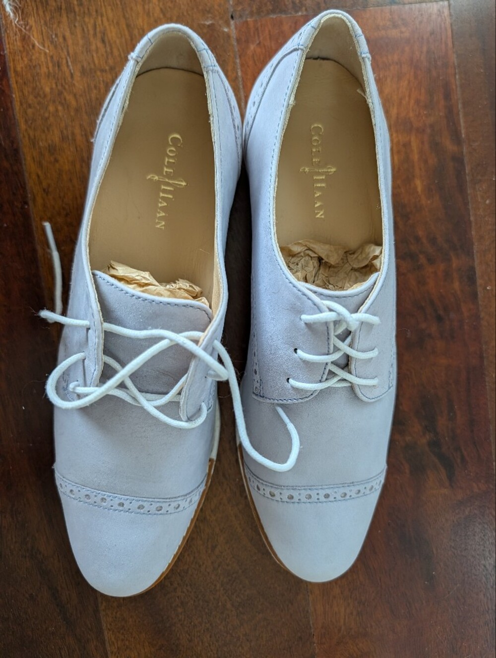 Cole Haan Gramercy Oxford Chicory (Light Grey) Suede Leather 8B NIB
